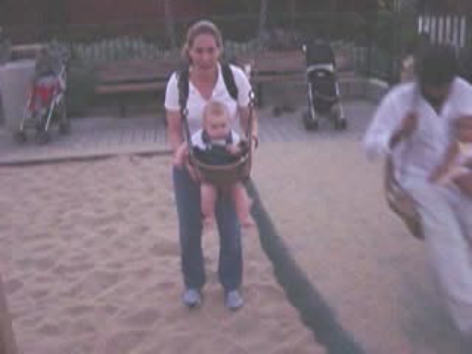 We took Alex to a playground and put him in the big boy swings. He loved it and wants to go again!