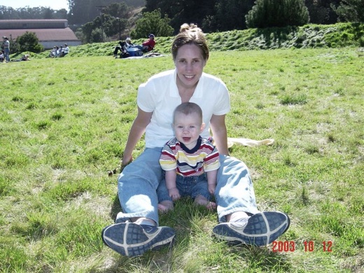 Here's Alex on mummy's lap just before a Blue Angel flew overhead and caught his attention.